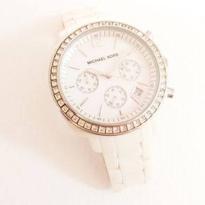 Michael Kors White Acrylic Crystal Watch